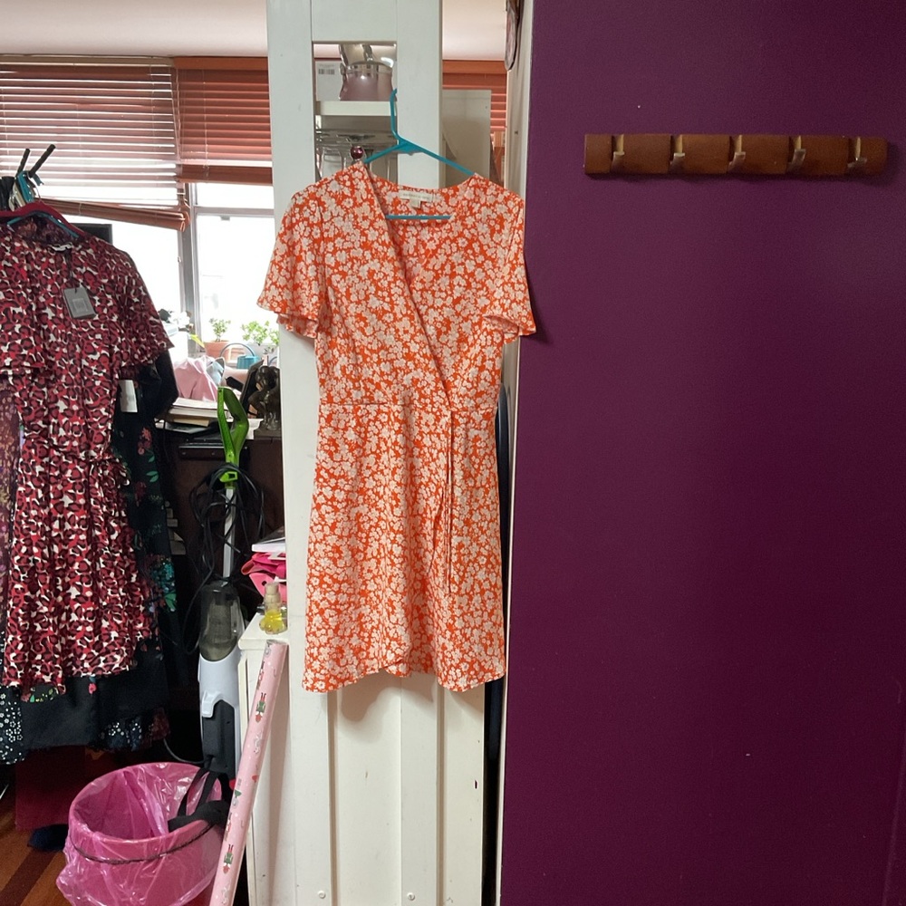 Monteau Orange Floral Mini Dress